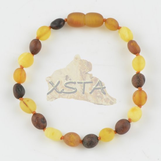 Amber bracelet mix olive raw beads with clasp